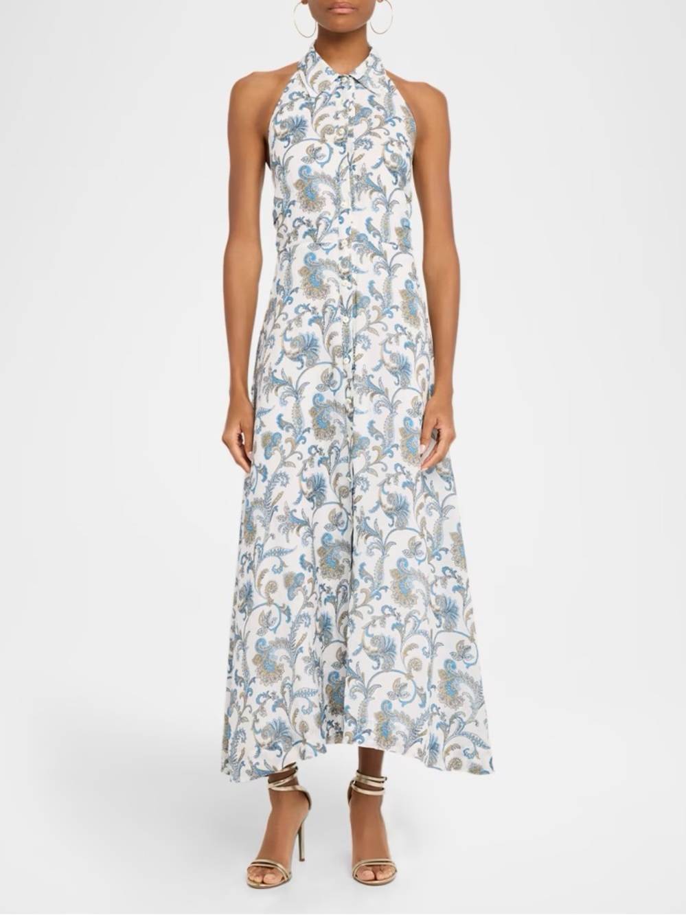 Mackey Paisley Halter Midi Dress - Picture 2 of 16
